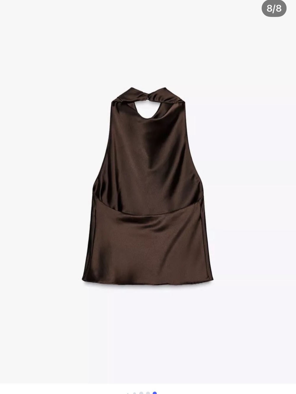 Zara Brown Sleeveless High-Neck Camisole - Picture 3 of 3
